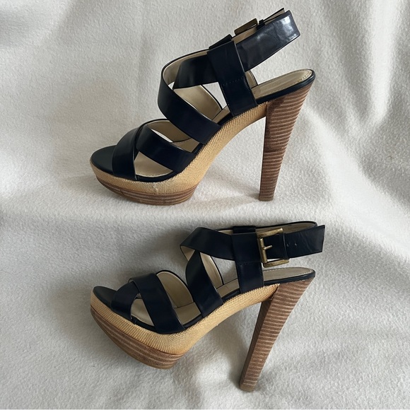 Colin Stuart Leather Strappy Platform Stilettos - Picture 6 of 15